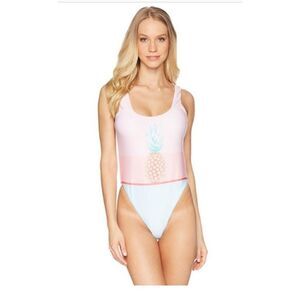 Bikini Lab® Pop Art Pineapple High Leg One-Piece.